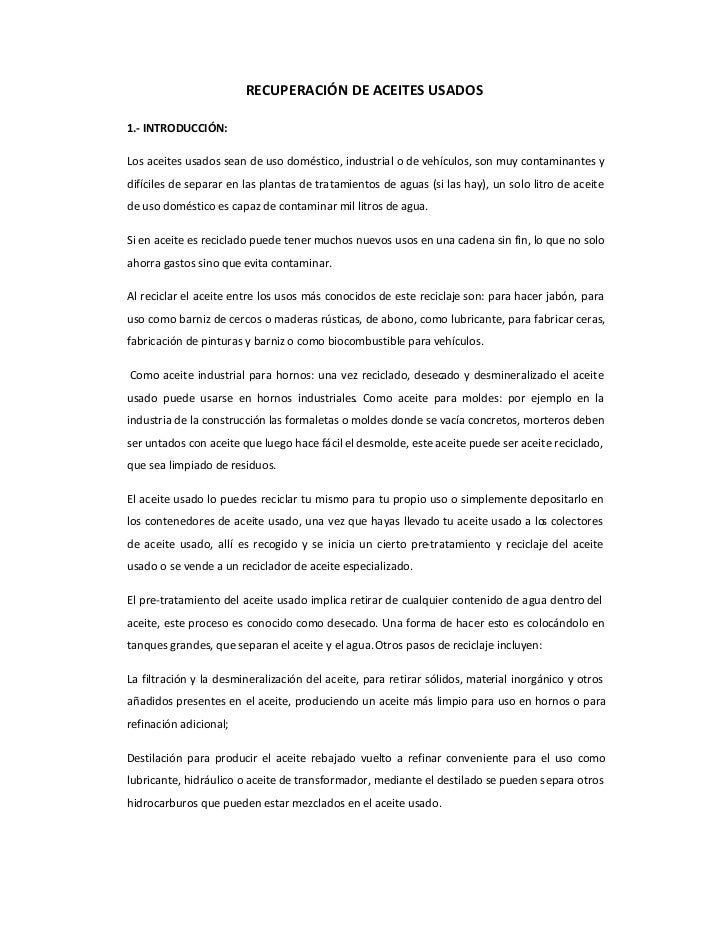 Tesis de aceites lubricantes usados