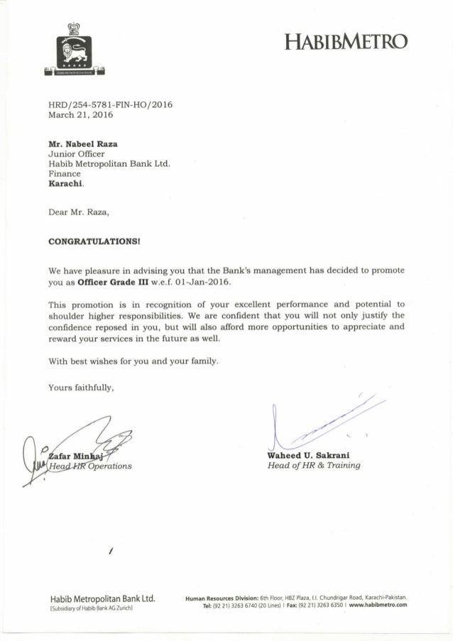 letter of promotion