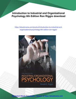Introduction to Industrial and Organizational Psychology 6th Edition ...