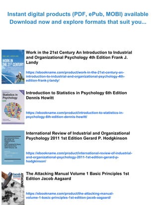Introduction to Industrial and Organizational Psychology 6th Edition ...