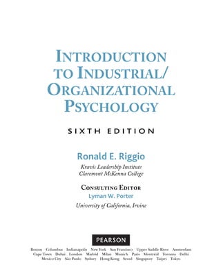 Introduction to Industrial and Organizational Psychology 6th Edition ...