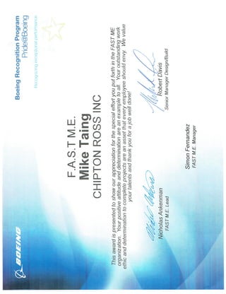 certificate Nick Ankenman