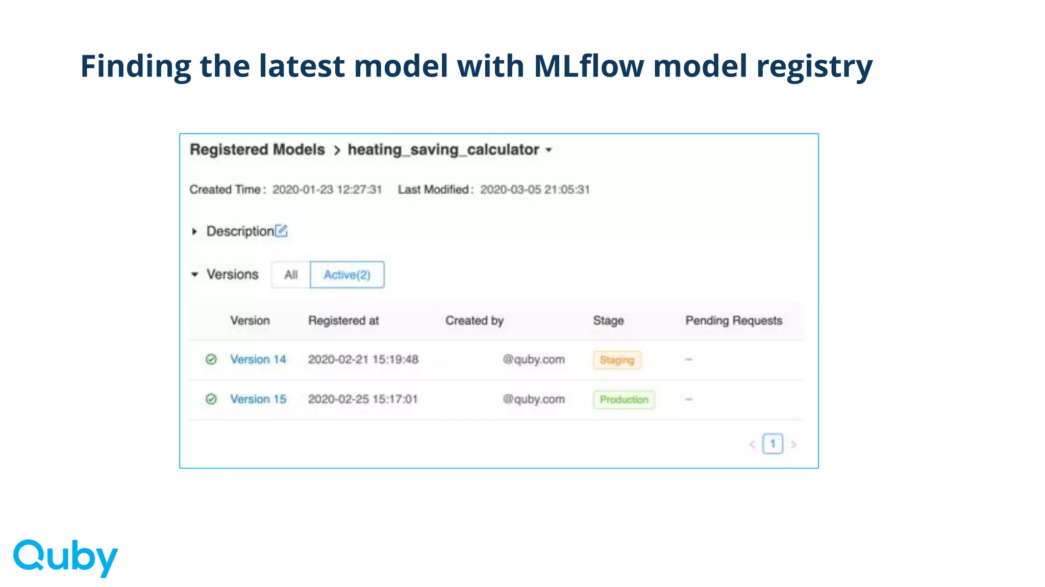 Finding the latest model with MLflow model registry
 