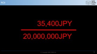 © Copyright 2020, ESM, Inc.
ROI
35,400JPY
16
20,000,000JPY
 