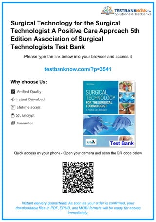 Comprehensive Test Bank for Surgical Technology and Legal Concepts in ...