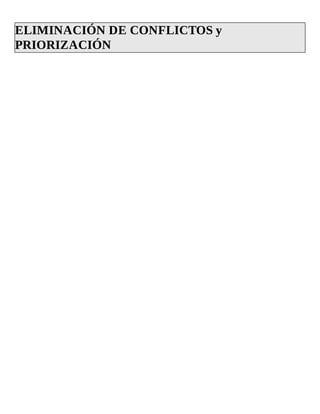 ELIMINACIÓN	DE	CONFLICTOS	y
PRIORIZACIÓN	
 