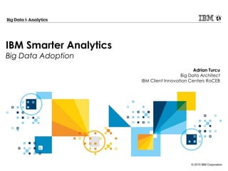 © 2015 IBM Corporation
IBM Smarter Analytics
Big Data Adoption
Adrian Turcu
Big Data Architect
IBM Client Innovation Centers RoCEB
 