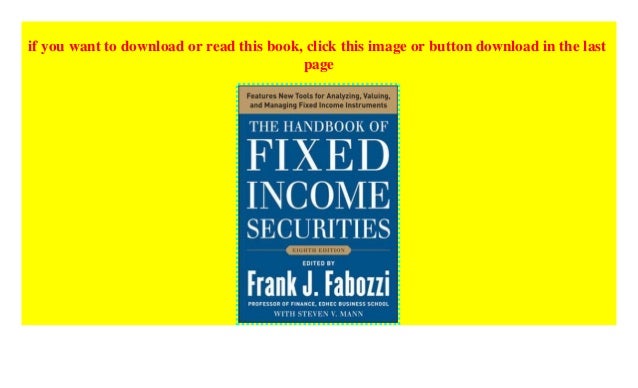 The Handbook Of Fixed Ine Securities Eighth Edition Download P
