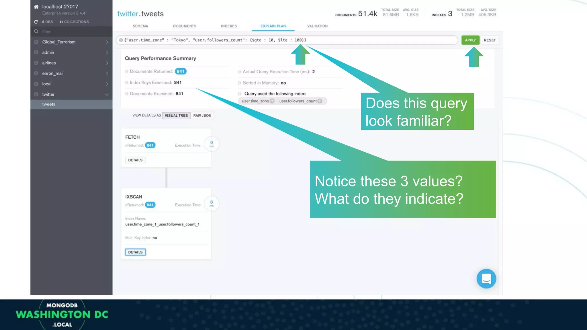 Does this query
look familiar?
Notice these 3 values?
What do they indicate?
 