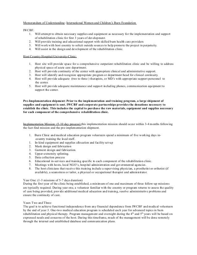 Protocol For Burn Rehabilitation Clinics
