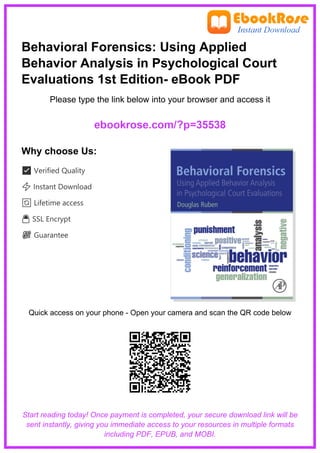 Behavioral Forensics: Applied Behavior Analysis in Court Evaluations | PDF