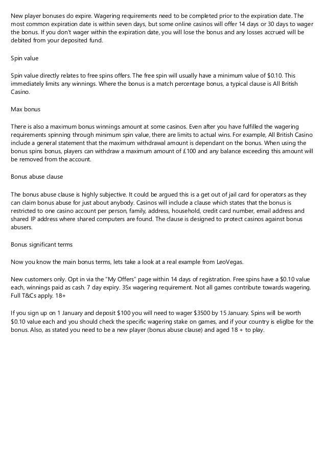 Online Casino Wagering