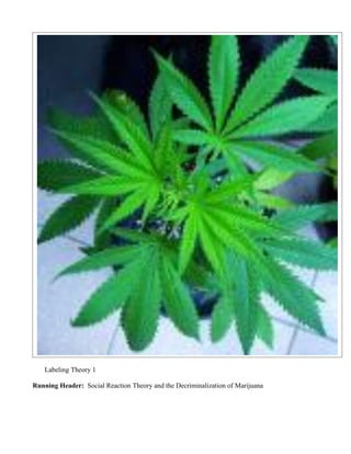 Labeling Theory 1

Running Header: Social Reaction Theory and the Decriminalization of Marijuana
 