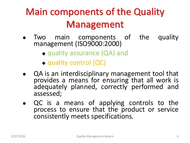 quality assurance objectives