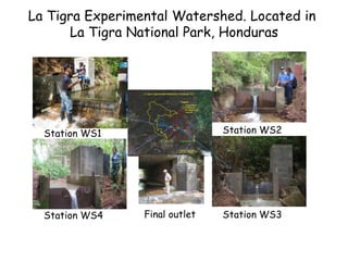 Station WS4
Station WS2Station WS1
Station WS3Final outlet
La Tigra Experimental Watershed. Located in
La Tigra National Park, Honduras
 