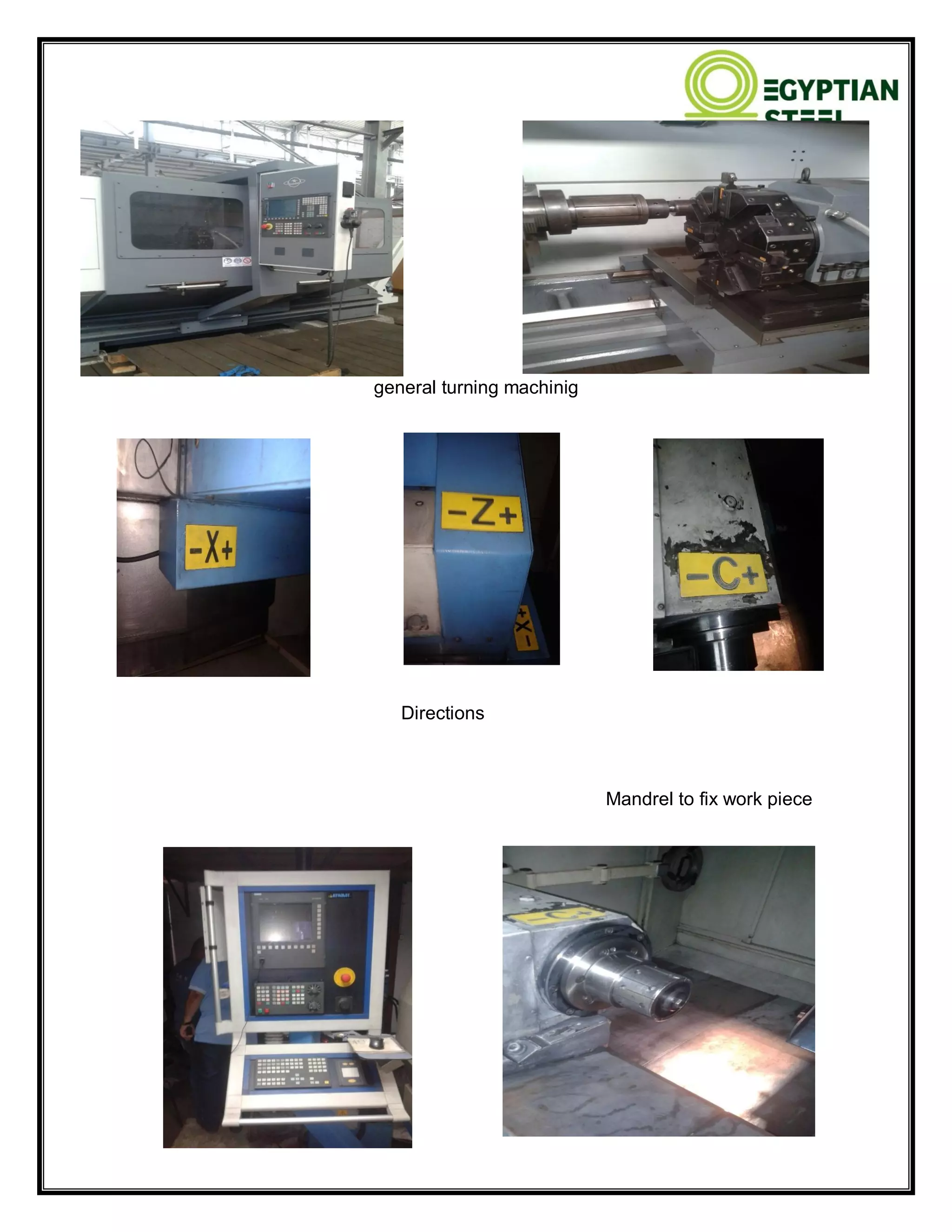 general turning machinig
Directions
Mandrel to fix work piece
 