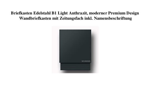 Free Shipping Briefkasten Edelstahl B1 Light Anthrazit Moderner Prem