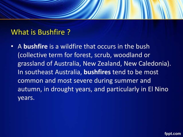 Bushfires in Australia | PPT