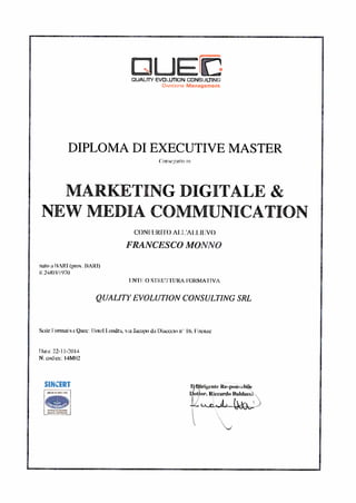 diploma Monno Digital Marketing