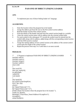 Pass 1 Algorithm For Linking Loader 35787646 system-software-lab-manual | DOC