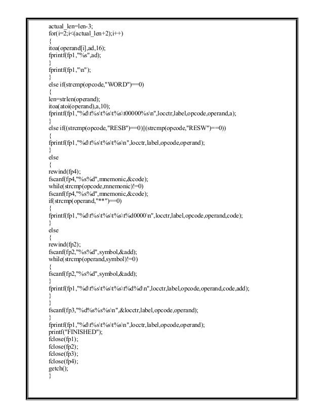 System software lab manual