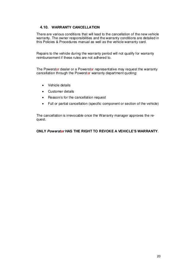 cancellation letter extended warranty powerstar policies and procedures 3 350000 2 cancellation letter extended warranty powerstar policies and procedures 3 350000 2