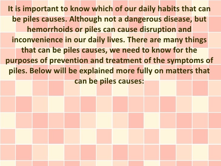 What You Better Know About Piles Causes