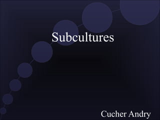 Subcultures 
Cucher Andry 
 
