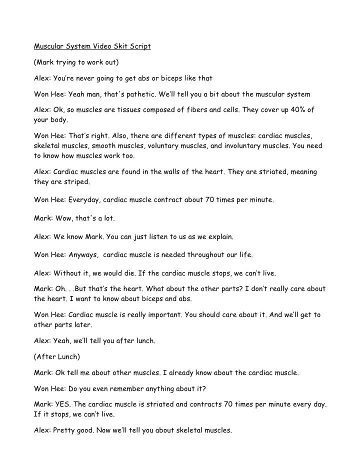 Muscular System Skit Synthesis Essays also Essay About Healthy Eating Academic Writing Services And Help