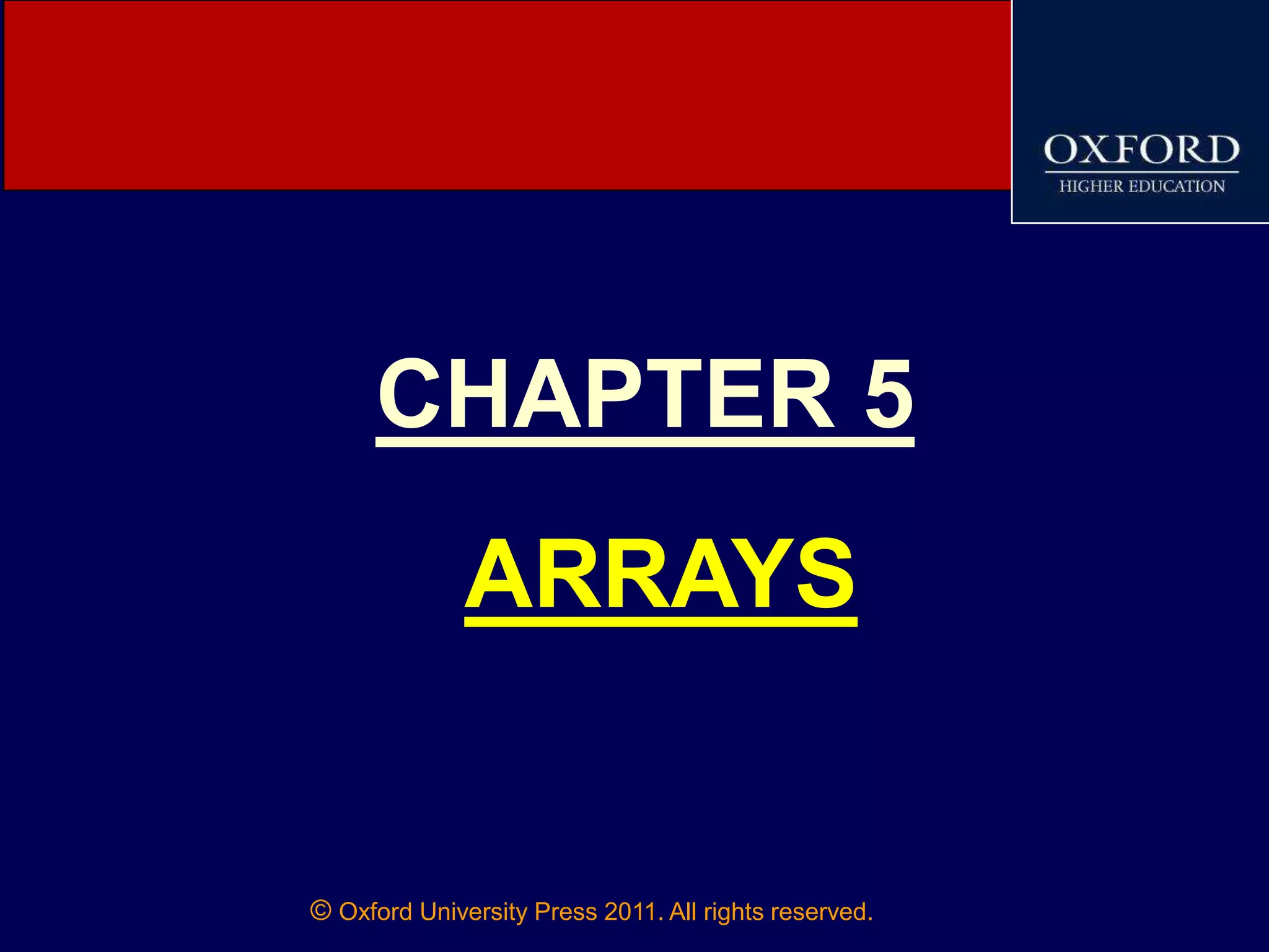 358 33 powerpoint-slides_5-arrays_chapter-5 | PPT