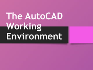 Comprehensive Guide to AutoCAD Working Environment and Interface ...