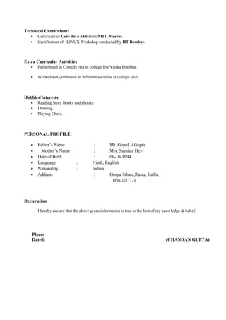 Resume(final) Chandan Gupta