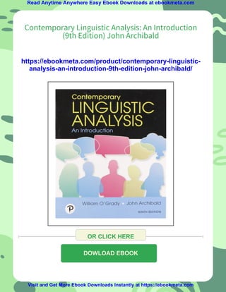 Contemporary Linguistic Analysis: An Introduction (9th Edition