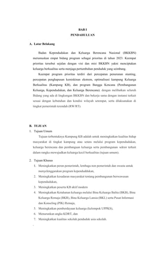 Profil Kampung KB Dusun Munjul | PDF