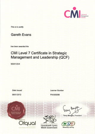 CMI Level 7 Cert in Strategic Management and Leadership