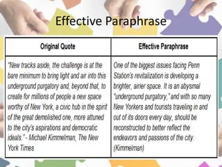 Effective Paraphrase
 