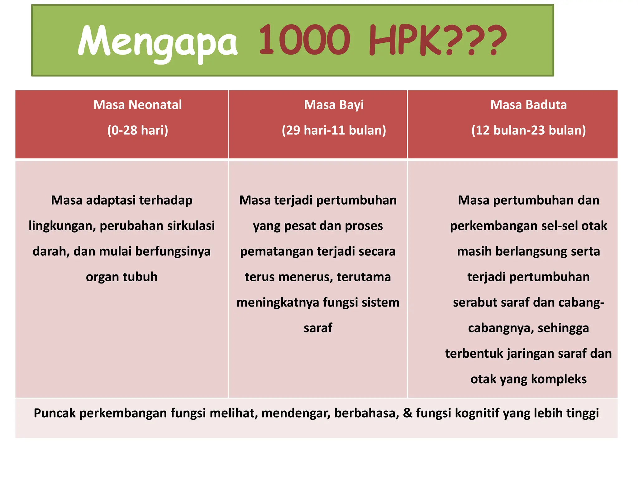 Materi tentang Seribu Hari Pertama Kehidupan | PPTX