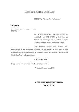 SOLICITO: Jurados para Grado
SEÑOR DIRECTOR DE LA ESCUELA DE POST GRADO DE
ADMINISTRACIÓN
S.V.
Yo, Carlos Daniel Baldarrag...
