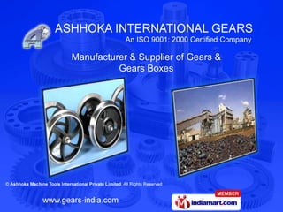 Manufacturer & Supplier of Gears &
          Gears Boxes
 