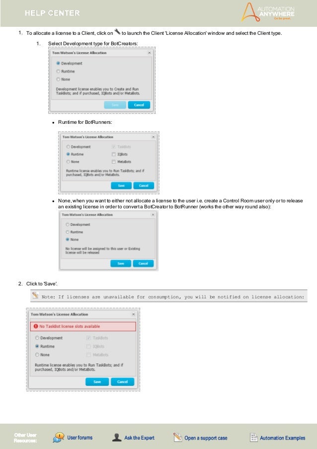 automation anywhere development client runtime client and control room