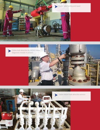 Choke valve testing and repair
Online helium leak detection process
Online leak detection by MIDAS Meter
diagonosis module in process
23
 