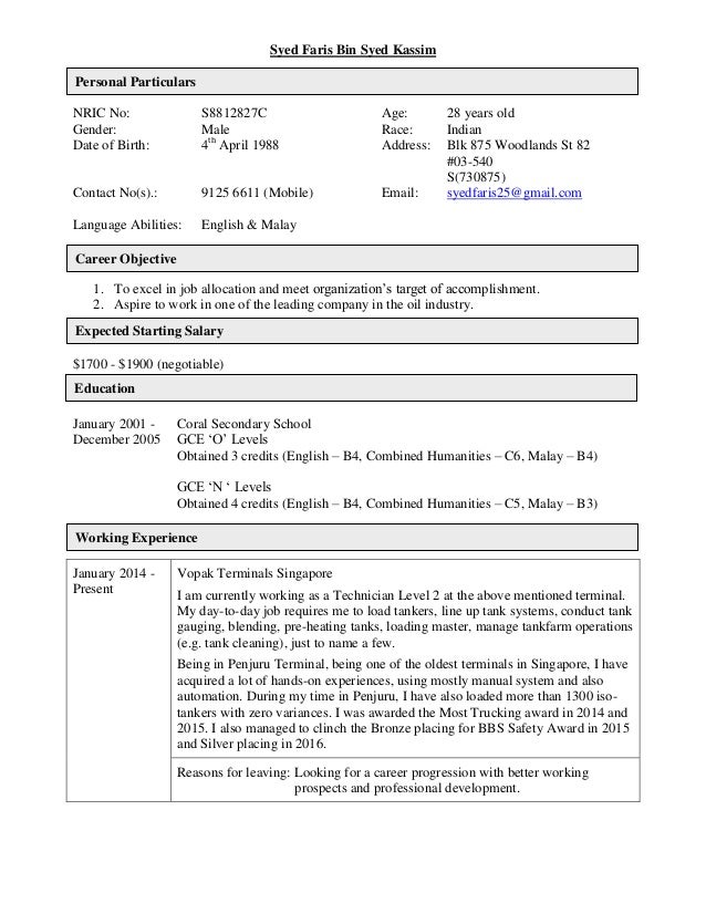 Syed Faris Resume