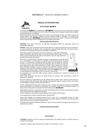 76
APÊNDICE F – MANUAL BOMBA SARLO
 