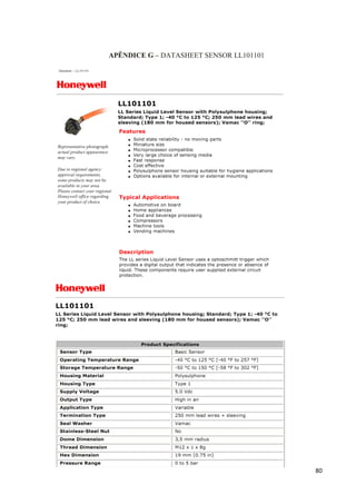80
APÊNDICE G – DATASHEET SENSOR LL101101
 