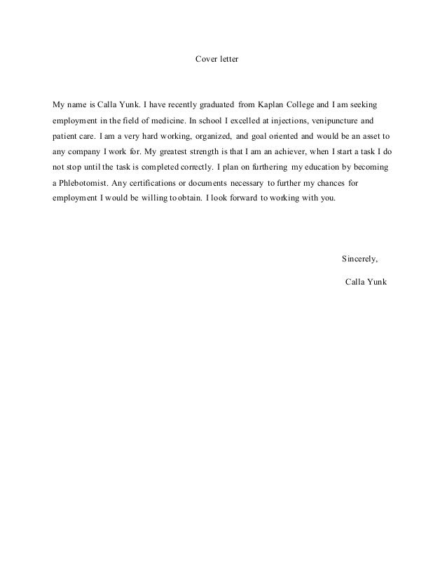 Cover letter Cover letter