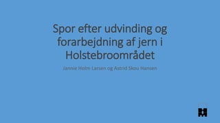 Spor efter udvinding og
forarbejdning af jern i
Holstebroområdet
Jannie Holm Larsen og Astrid Skou Hansen
 