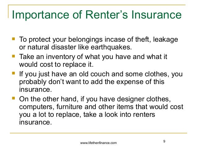 Importance of Auto insurance and Renters insurance