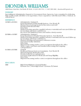 Diondra Williams Resume (1) | PDF