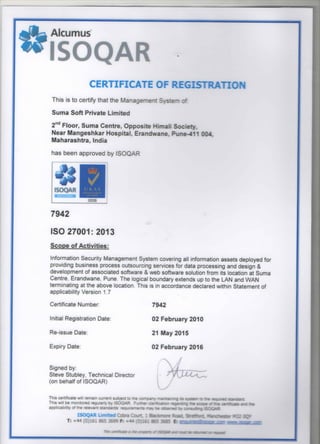 ISMS Certificate