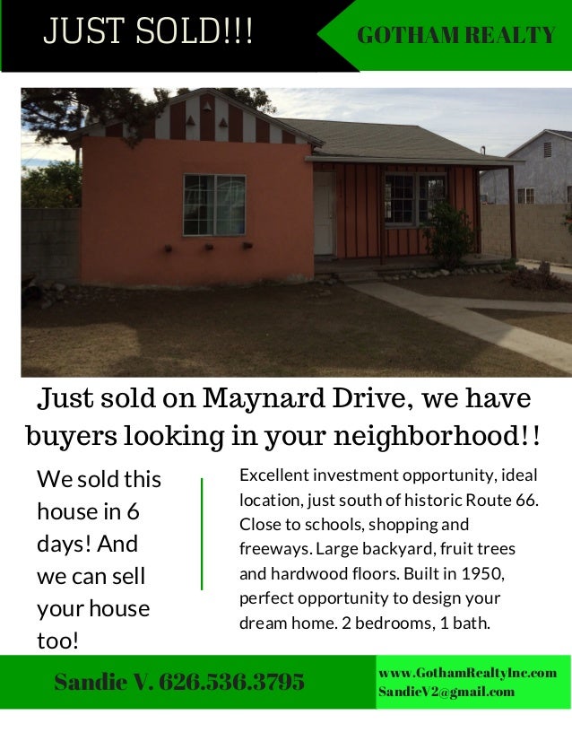 sold flyer maynard just sold flyer